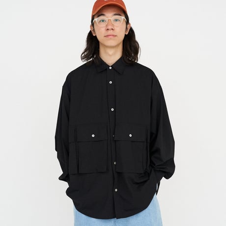 FreshService MICRO TYPEWRITER FLAP POCKET L/S SHIRT