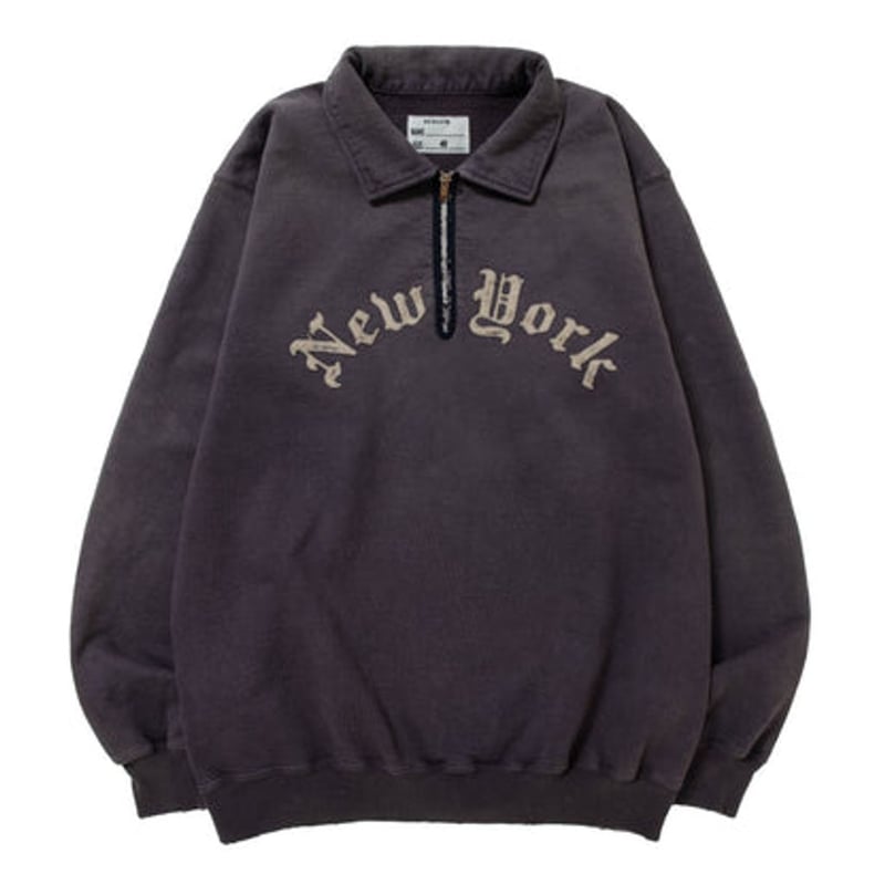 NEXUSVII. DAMAGED LETTERED HALF ZIP SWEAT | MAR