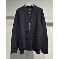 COMME des GARCONS HOMME BATONER W-NAME WOOL KNIT CARDIGAN（CHARCOAL）