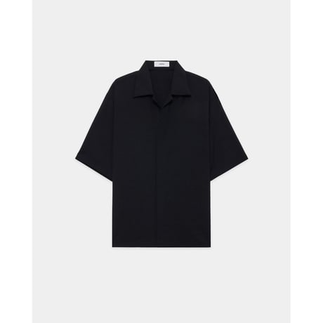 marka 2/72 Wool Tropical Washer Fly Front Open Collar S/S Shirt