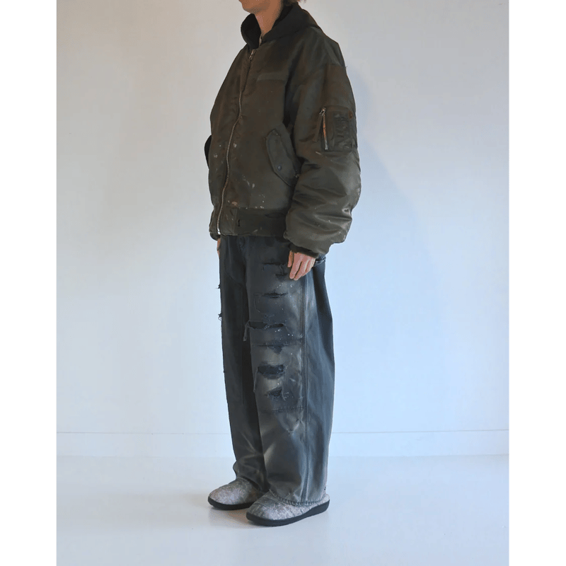 ANACHRONORM AN395 DIRTY NYLON MA-1 OLIVE | MAROON