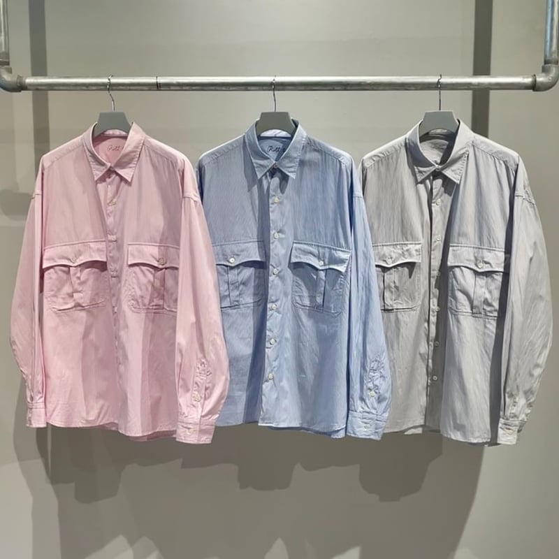PORTER CLASSIC ROLL UP STRIPE SHIRT タグ付き PORTER CLASSIC / ROLL UP STRIPE SHIRT BLUE – CASDAY / キャスデイ