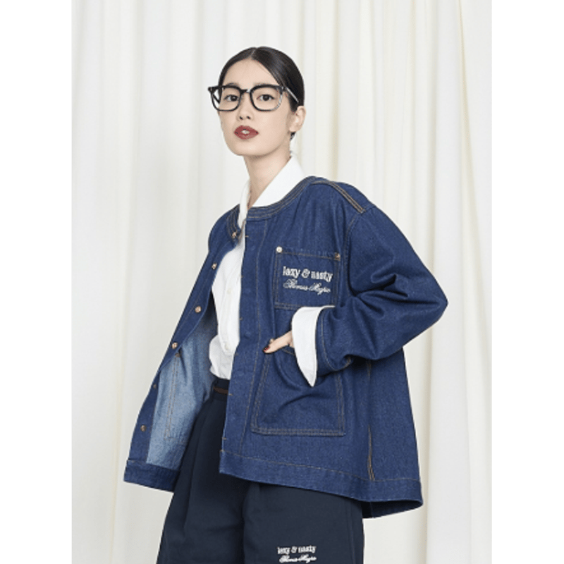 THOMAS MAGPIE denim jacket | MAROON