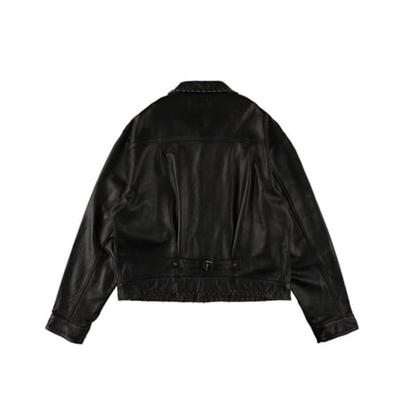 BOW WOW  LACE-UP LEATHER TRUCKER JACKET