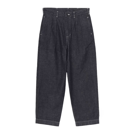Ground Y×EDWIN 11oz INDIGO DENIM WIDE-TUCK PANTS WITH TAB DETAIL