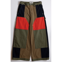 FDMTL FA26PN12C PATCHWORK DOUBLE KNEE PANTS RINSE