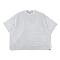 is-ness BALLOON BORDER LAYERED MESH T-SHIRT