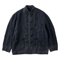 PORTER CLASSIC BLACK LINEN CHINESE JACKET