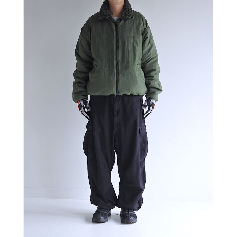 ANACHRONORM 2way ジャケット リバーシブル ANACHRONORM REVERSIBLE BOA JACKET OLIVE | MAROON