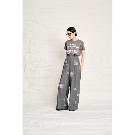 THOMAS MAGPIE C/Linen PRINT サロペット