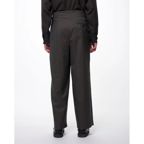 marka 2/60 Wool Tropical Melange / Double Pleated Military Trousers