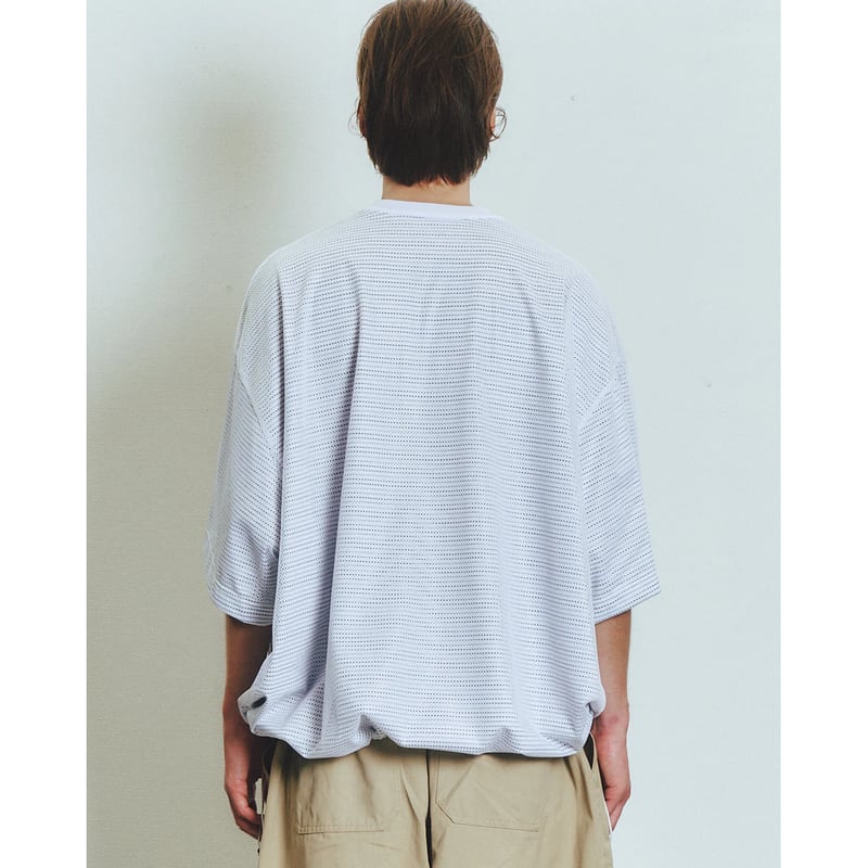 トップス 25SS is-ness BALLOON BORDER LAYERED MESH is-ness - イズネス25SS BALLOON BORDER LAYERED MESH T-SHIRT