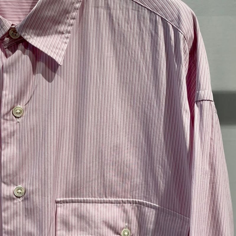 PORTER CLASSIC ROLL UP STRIPE SHIRT | MAROON