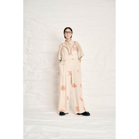 THOMAS MAGPIE C/Linen PRINT サロペット