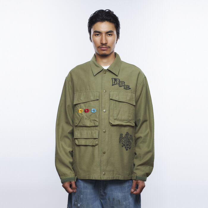 Liberaiders GARMENT DYED MILITARY JACKET | MAROON