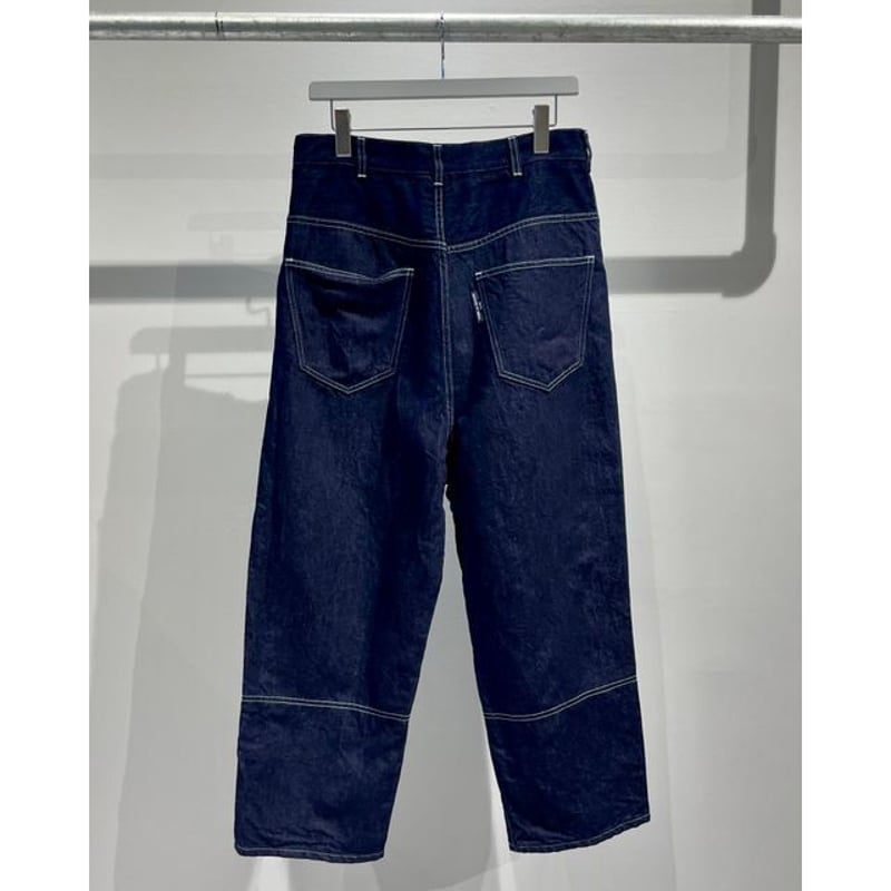 COMME des GARCONS HOMME コットンリネン デニムパンツ | MAROON 