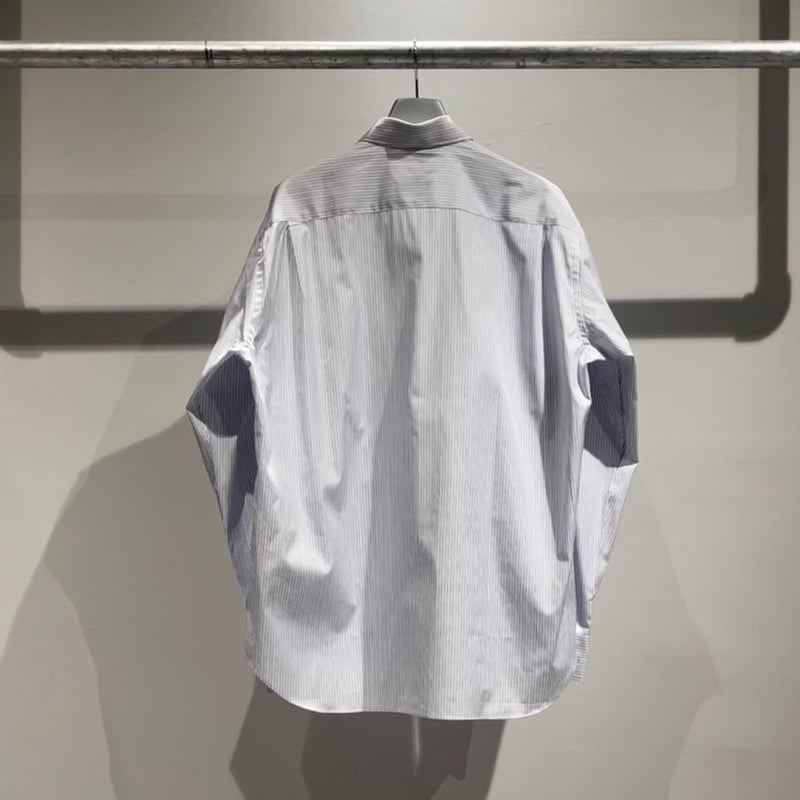 COMME des GARCONS HOMME 綿ストライプ 切換えシャツ | MAROON