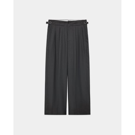 marka 2/60 Wool Tropical Melange / Double Pleated Military Trousers