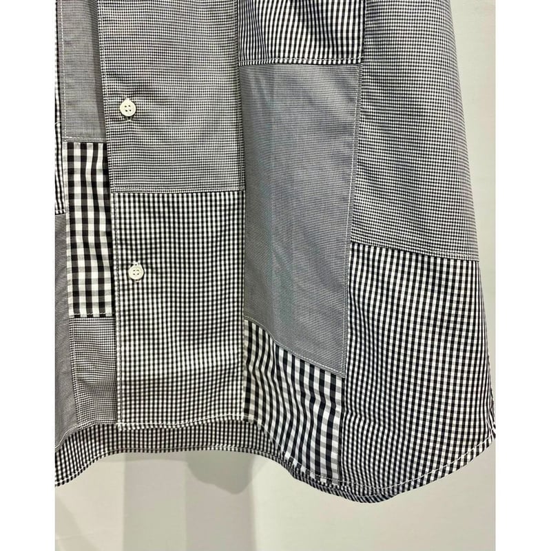 COMME des GARÇONS HOMME ドッキングシャツ　チェック　S COMME des GARCONS HOMME Check Patchwork Switching Striped