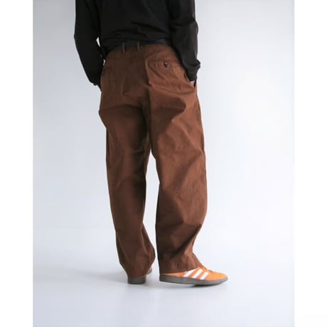 ANACHRONORM NM-TR04 STANDARD TUCK WIDE TROUSERS BROWN