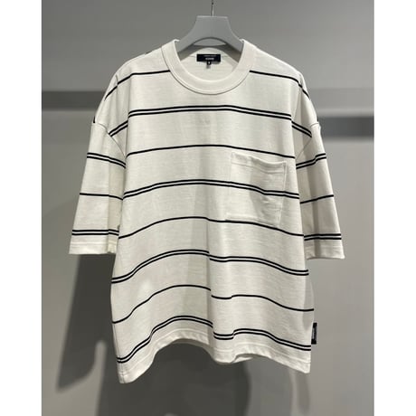 COMME des GARCONS HOMME COTTON BORDER POCKET TEE（WHITE）