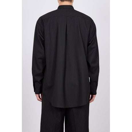MARKAWARE ORGANIC WOOL TROPICAL COMFORT FIT BAND COLLAR SHIRT
