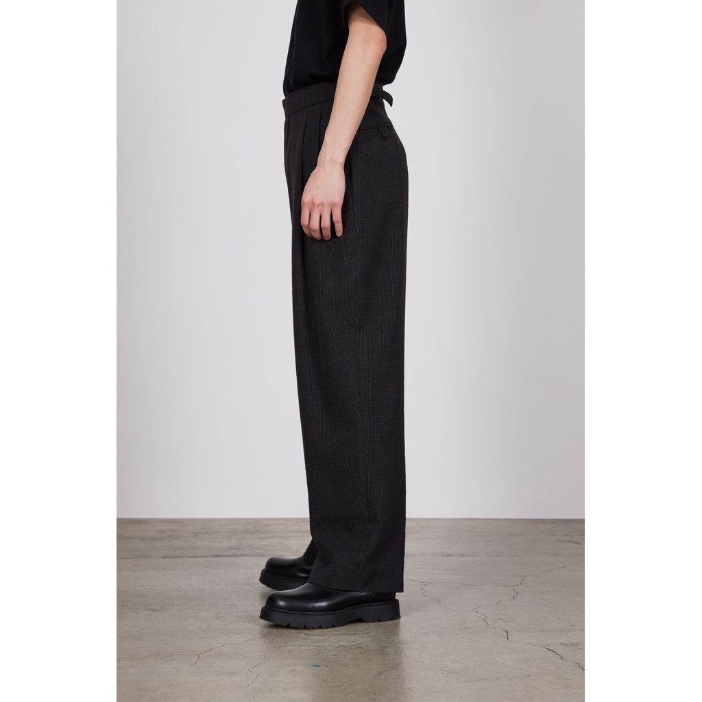 MARKA TUMBLED WOOL SERGE OFFICER PANTS 2TUCK WI