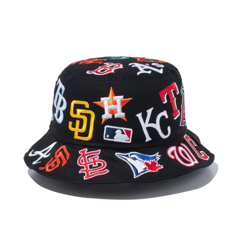 NEW ERA バケット01 Team Logo Allover MLB ブラック | MAR