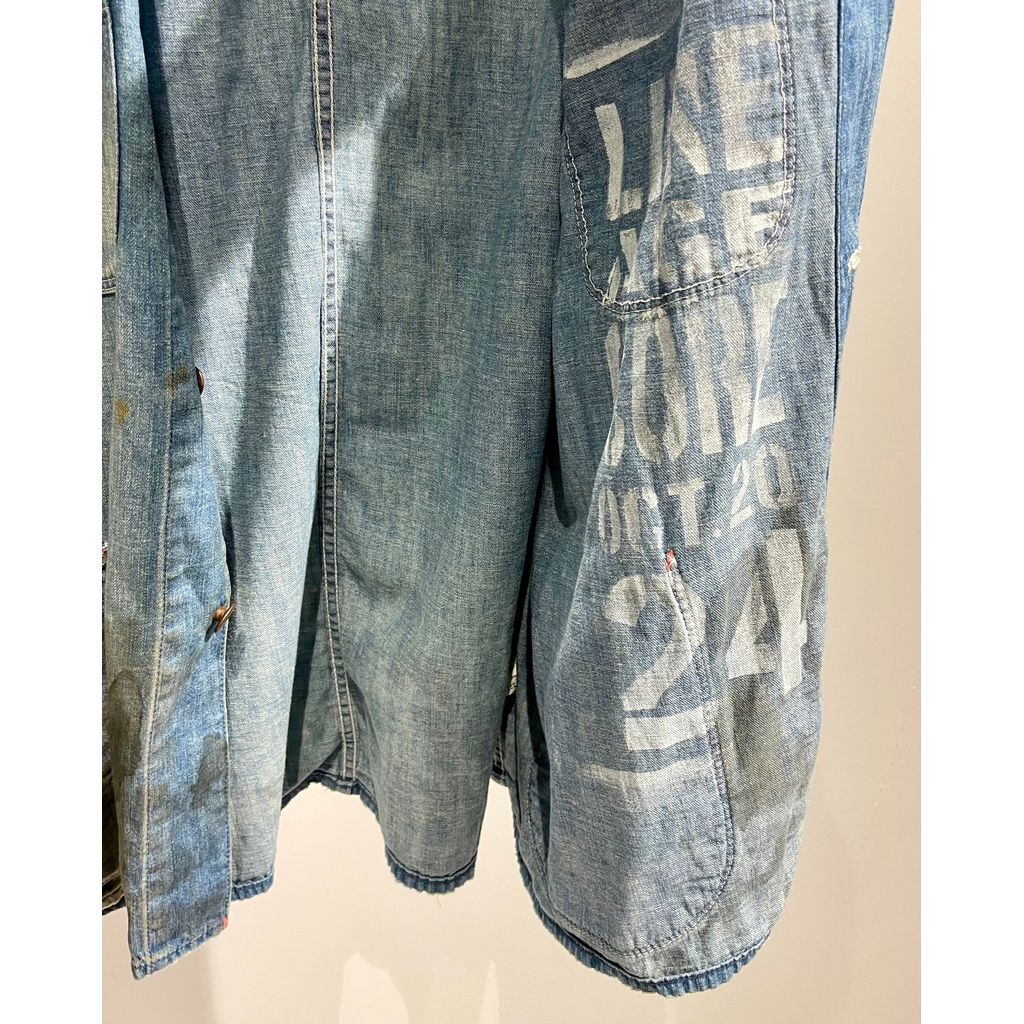 最終価格】anachronorm ダメージ加工カバーオール ANACHRONORM × LINEAGE CORE SP LIGHToz BM DENIM