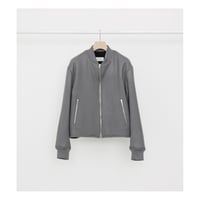 MARKAWARE ORGANIC WOOL DOUBLE CLOTH SHORT BOMBER JACKET