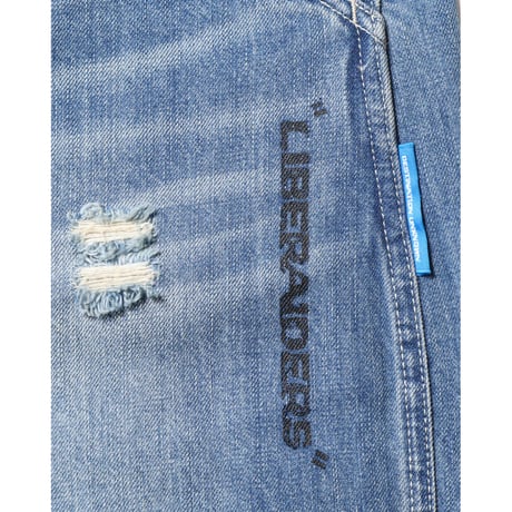 Liberaiders  DAMAGED DENIM SARROUEL PANTS