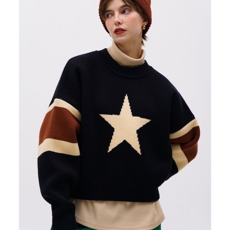AMBERGLEAM Star Warm Sweater | MAROON
