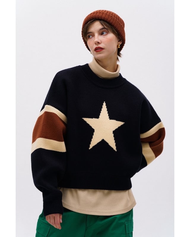 AMBERGLEAM Star Warm Sweater | MAROON AMBERGLEAM Star Warm Sweater | MAROON