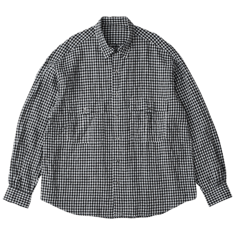 PORTER CLASSIC ROLL UP LINEN GINGHAM CHECK SHIRT