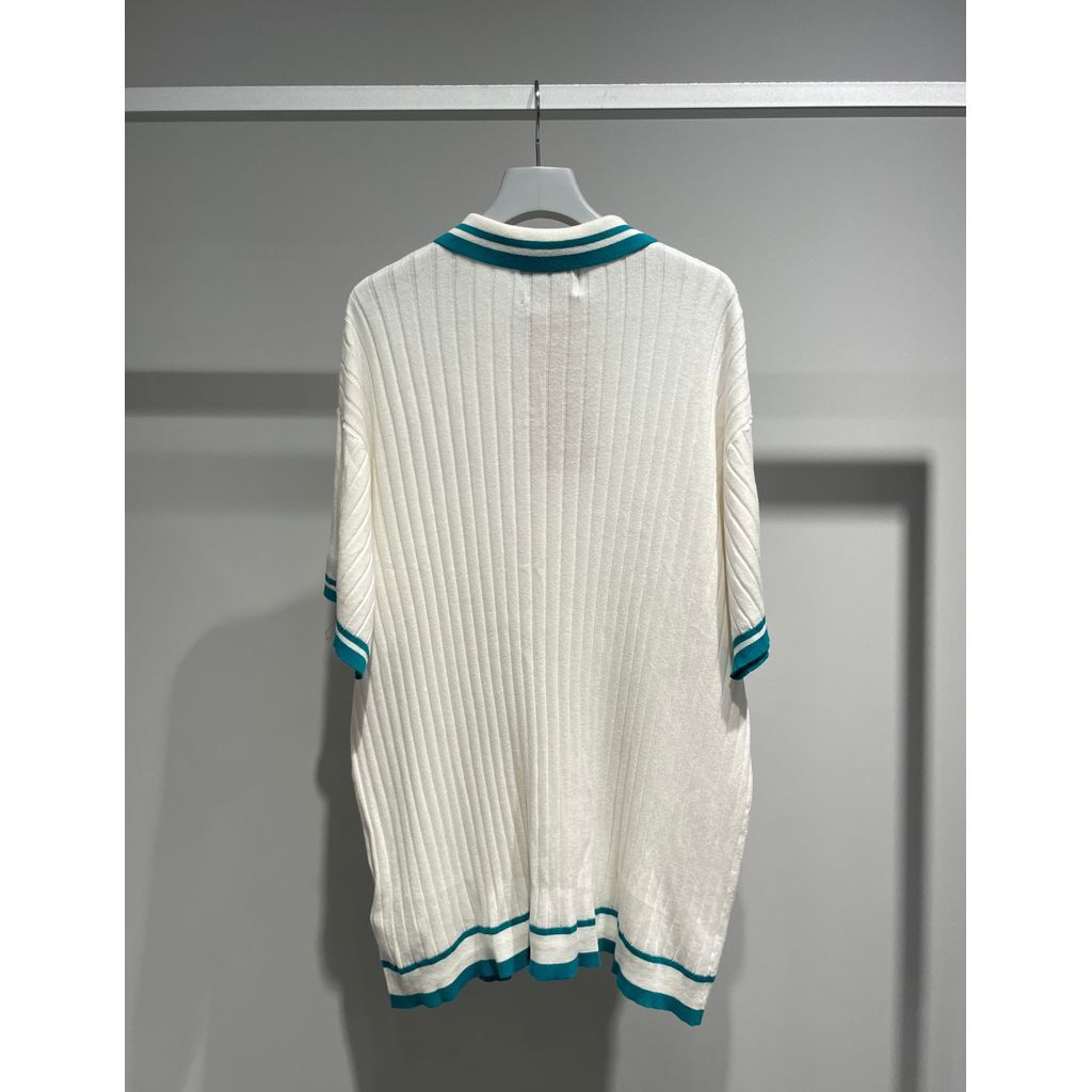 訳あり SON OF THE CHEESE Border Rib Knit Shirt | M