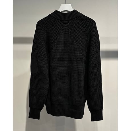 COMME des GARCONS HOMME BATONER W-NAME WOOL KNIT ZIP CARDIGAN（BLACK）