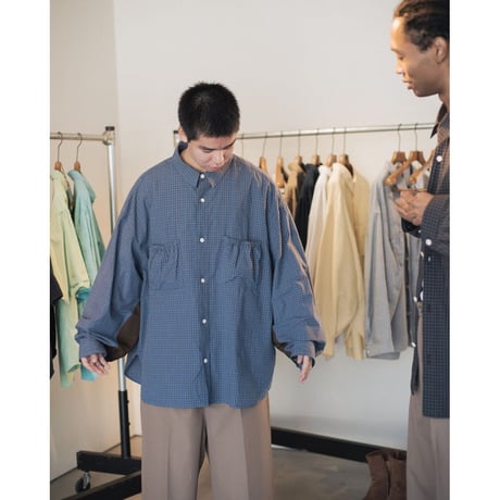 refomed WRIST PATCH WIDE SHIRT "CHECK"