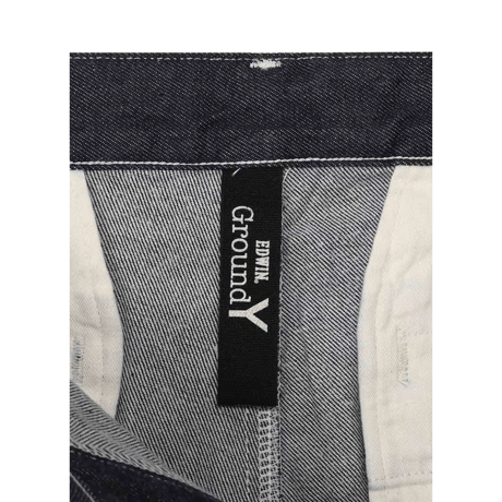 Ground Y×EDWIN 11oz INDIGO DENIM WIDE-TUCK PANTS WITH TAB DETAIL