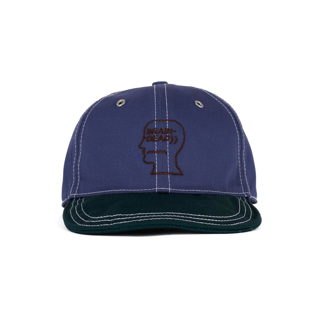 BRAIN DEAD WIRE BRIM 6 PANEL HAT - SLATE BLUE |