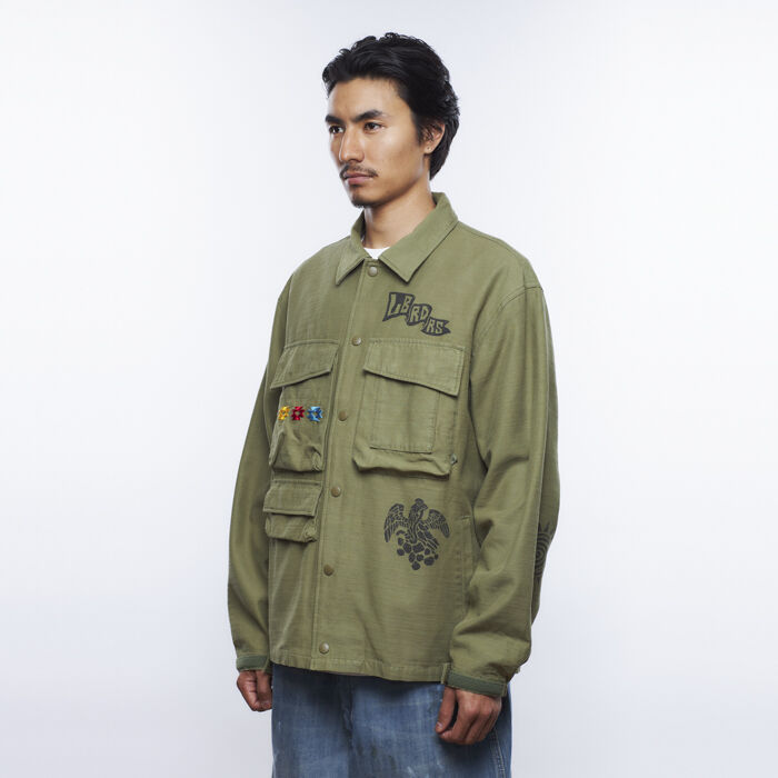 Liberaiders GARMENT DYED MILITARY JACKET | MAROON