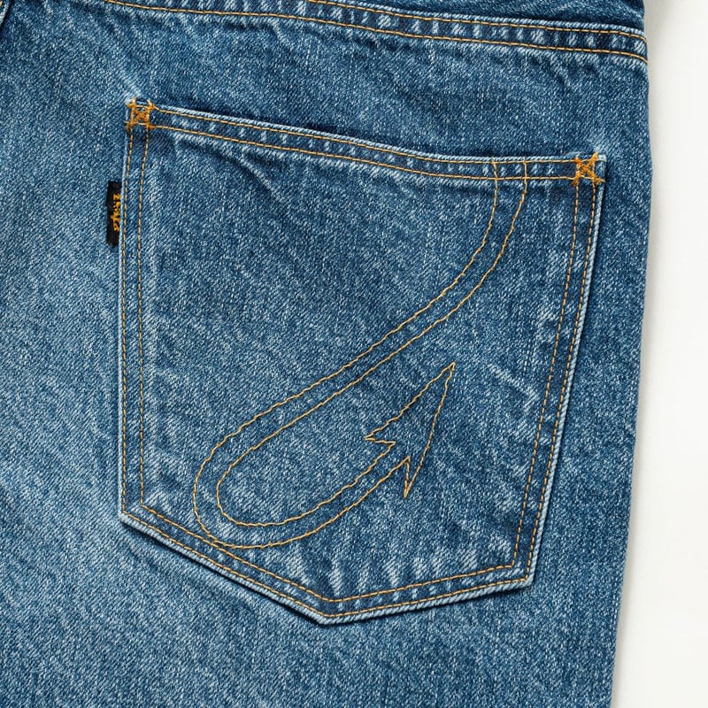 RATS VINTAGE WASH DENIM PANTS | MAROON