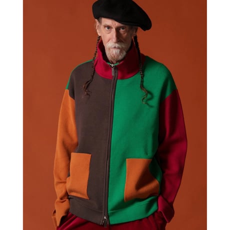 AMBERGLEAM Jacquard Knit Drivers Jacket / BLOCK（LONG）