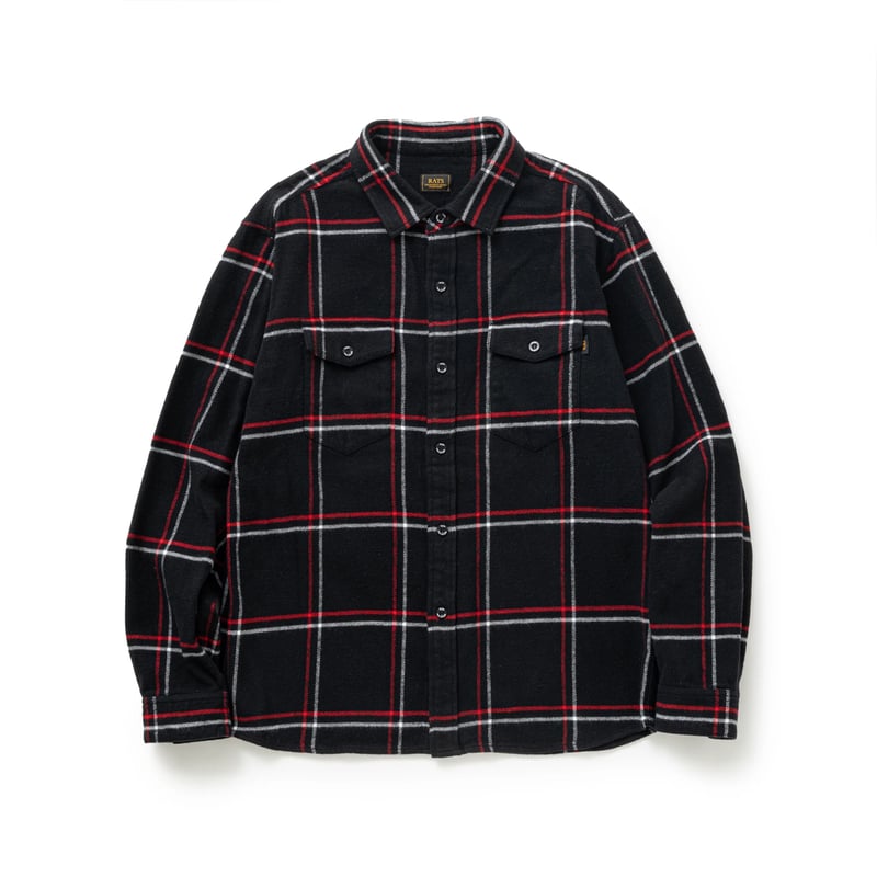 トップス RATS COTTON FLANNEL CHECK SHIRT RATS COTTON FLANNEL CHECK SHIRT | MAROON