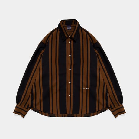 APPLEBUM  WOOLY TWILL STRIPE OVERSIZE L/S SHIRT