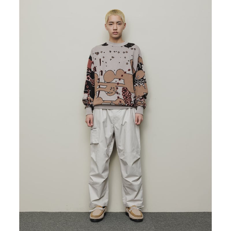 BAL JACQUARD COTTON CREWNECK SWEATER | MAROON