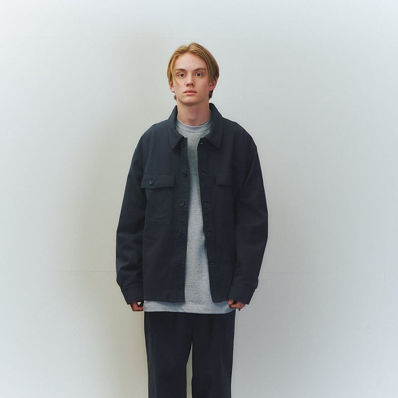 is-ness KERSEY SHIRT JACKET | MAROON