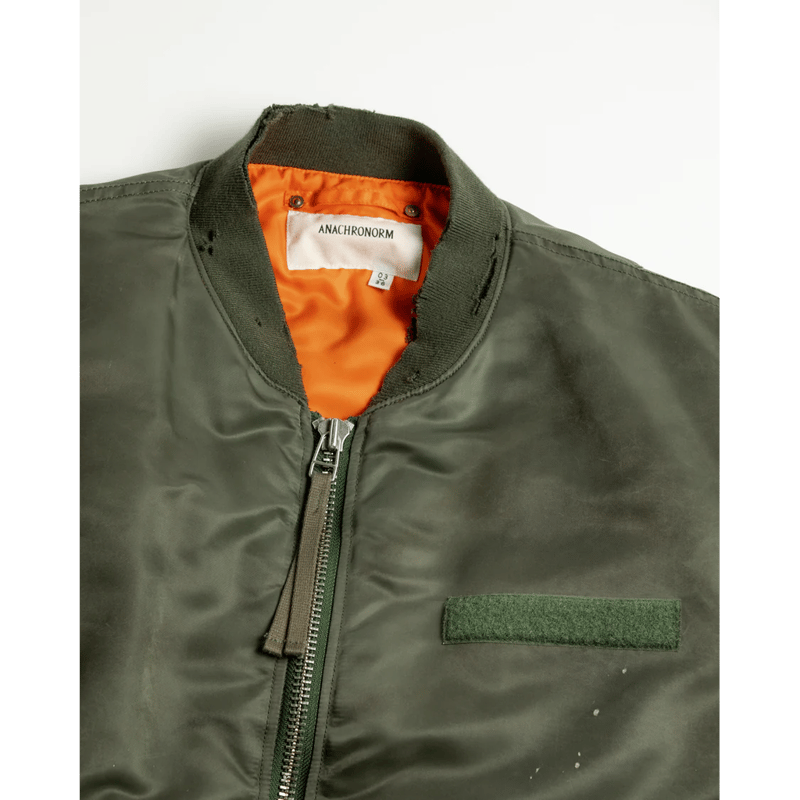 ANACHRONORM AN395 DIRTY NYLON MA-1 OLIVE | MAROON