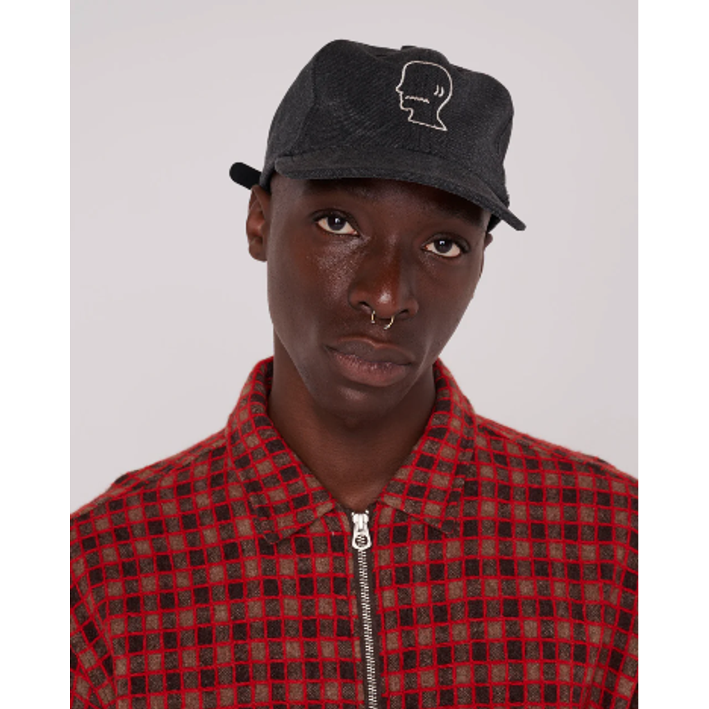 BRAIN DEAD WASHED TWILL LOGOHEAD HAT - BLACK |
