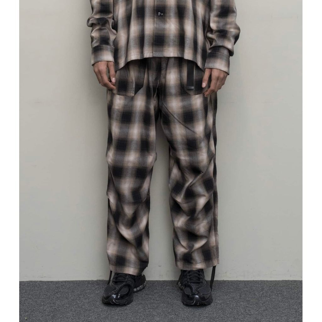 bal PLAID WIDE MOUNTAIN PANT | MAROON