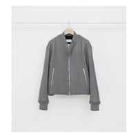 MARKAWARE ORGANIC WOOL DOUBLE CLOTH SHORT BOMBER JACKET